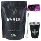 Kit copo cuia 300ml termico + bomba classica inox + terere 500g black erva