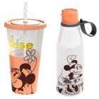 Kit Copo da Minnie + Garrafa para Refrigerante Suco Infantil