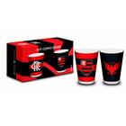 kit Copo Dose Vidro BrasFoot Flamengo 2 Unidades Iron 360 Licenciado 55ml Branco