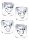 Kit Copo Shot Caveira 75 Ml Skull Doomed 4 Unidades