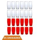 Kit Copo Vidro 370ml 12 Vermelho/12 Transparente Florida - PRATICASA