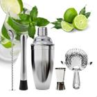 Kit Coqueteleira Aço Inox Bartender 04 Peças Drinks Coquetél