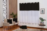 Kit cortina oxford realeza 3,00 X 2,50m + 4 capas de almofada Preto