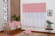 Kit cortina oxford realeza 3,00 X 2,50m + 4 capas de almofada Rosa