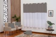 Kit cortina realeza oxford 2,00 X 1,80m + 4 capas de almofadas Cinza