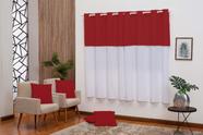 Kit cortina realeza oxford 2,00 X 1,80m + 4 capas de almofadas Vermelho