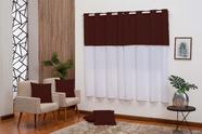 Kit cortina realeza oxford 2,00 X 1,80m + 4 capas de almofadas vinho