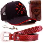 Kit Cowboy Boné Country Capa Celular +Cinto Country