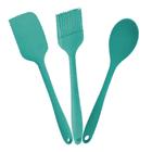 Kit Cozinha 3 peças silicone espátula colher e pincel Ecos