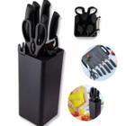 Kit Cozinha 8 Peças Facas Inox Cortes Black - Black Watch