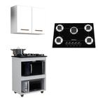 Kit Cozinha Balcão Armário Turim e Cooktop 5 Bocas Chamalux