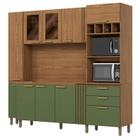 Kit Cozinha Compacta BC01216 10 Portas com Painel Nature Verde Hp Briz