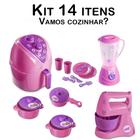 Kit Cozinha Infantil AirFryer Liquidificador Batedeira 14pç