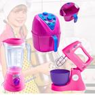 Kit Cozinha Infantil AirFryer Liquidificador Batedeira Brinquedo