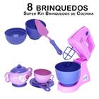 Kit Cozinha Infantil Batedeira Forminhas Xícaras Pires 8pç