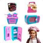 Kit Cozinha Infantil Brinquedo Completo C/ Geladeira Fogão Microondas Batedeira