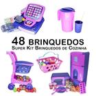 Kit Cozinha Infantil Carrinho Caixa Geladeira Microondas 48p - Altimar