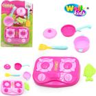 Kit cozinha infantil com fogao + panela e acessorios minha cozinha dos sonhos 6 pecas