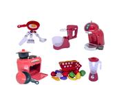 Kit Cozinha Infantil Comida Brinquedo Menino Mercado 25pç - Atimar