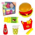 Kit Cozinha Infantil Comidinhas Brinquedo Fast Food Sanduíche Batata Refri