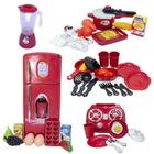 Kit Cozinha Infantil Fogão Cooktop Panela Geladeira 39Pç - Altimar