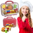 Kit Cozinha Infantil Maleta Lanche Hamburguer Fast Food Paki