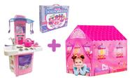 Kit Cozinha Infantil Menina Completa + Barraca e Jantarzinho