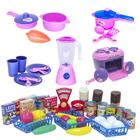 Kit Cozinha Infantil Menina Rosa Mercado Liquidificador 50pç