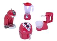 Kit Cozinha Infantil Verm Airfryer Bate Cafetei Liquidifica - Altimar