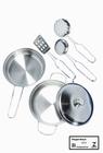 Kit Cozinha Inox Panela Braskit Brinquedo Infantil com Panelinhas e Acessorios