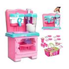 Kit Cozinha Lava Louça De Brinquedo Sai Agua + Leva papinha Infantil Completa Menina