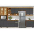 Kit Cozinha Modulada 6 Peças Burguesa Premium (3Aéreos+2Balcões+1Paneleiro) C6P57 Freijo/Grafite - Nesher