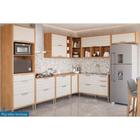 Kit Cozinha Modulada 9 Peças Eloise (4 Aéreos + 4 Balcões + 1 Paneleiro) CZ025 Freijo/Off White-MGM