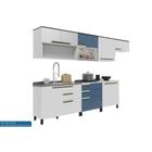 Kit Cozinha Modulada 9 Peças Manhattan (4Aéreos+3Balcões+2Complementos) C9P155 Branco/Azul-Herval