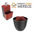 Kit Cozinha Pia Dispenser e Escorredor Talheres Red Crippa