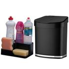 Kit Cozinha Porta Detergente Lixeira 2,5L Future - Preto