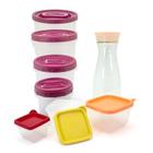 Kit Cozinha Potes organizador de Armário + Potes de Mantimentos + Garrafa de Água New York