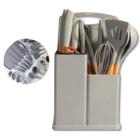 Kit Cozinha Premium 19 Peças Silicone C/ Aço inox Utensílios Cinza - Clink