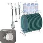 Kit Cozinha Suspensa 5 Peças Escorredor Barra Gancho Utensílio Essence Branco - KIT 01 Dicarlo