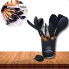 Kit Cozinha Utensílios Silicone Resistente13pçs Preto - Uny Gift