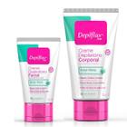 Kit Creme Depilatório Facial e Corporal Íntimo Perna Virilha Feminino Depilflax Depilação Depilador