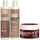 Kit Crespo Power Apse Shampoo + Condicionador + Mascara Ph Control Anti Porosidade Capilar 300g
