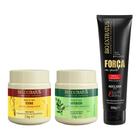 Kit Cronograma Capilar Bio Extratus Jaborandi Tutano Força Pimenta 250g Hidratação Nutrição Reconstrução