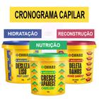 Kit Cronograma Capilar Chikas Masc 450g - 3 produtos Hidratação, Nutrição e Reconstrução