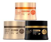 Kit Cronograma Capilar Haskell para Cabelos Danificados Hidratação, Reconstrução, Nutrição