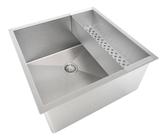 Kit Cuba 40x40 Aço Inox Com Escorredor 42,5cm Luxo