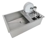 Kit Cuba 60x40 Inox Calha Escorredor Porta Útensilios