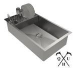 Kit Cuba 80X40 Inox 304 Canal Calha Escorredor Aço