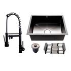 Kit Cuba Aço Inox C/ Torneira Flexível Gourmet Cozinha Preta