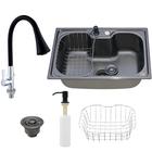 Kit Cuba Cozinha Gourmet Aço Inox C/ Torneira Bancada Preta